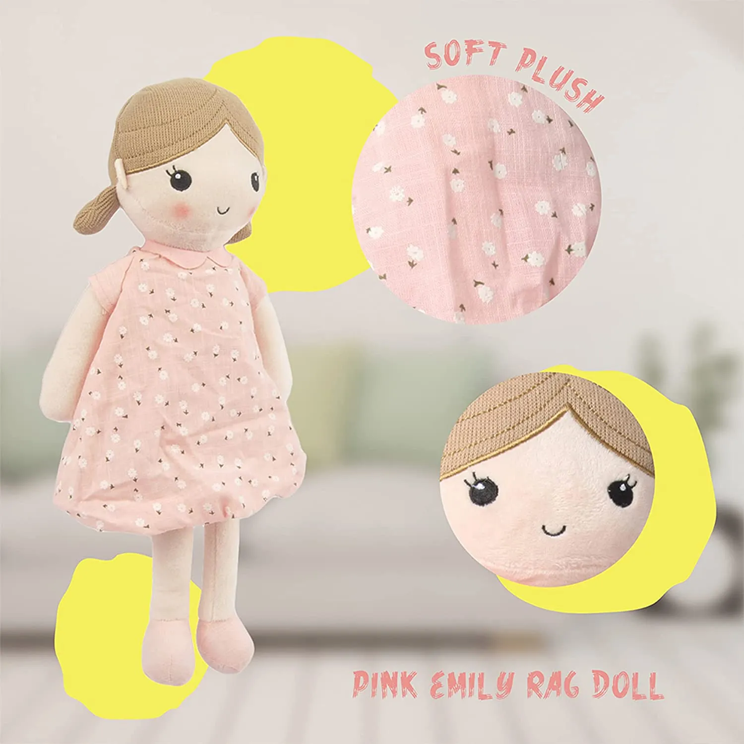 14" Pink Emily Baby Rag Doll (89835)