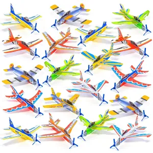 25 Pack Large 8'' Flying Foam Outdoor Outside Glider Planes Toys For Boy,