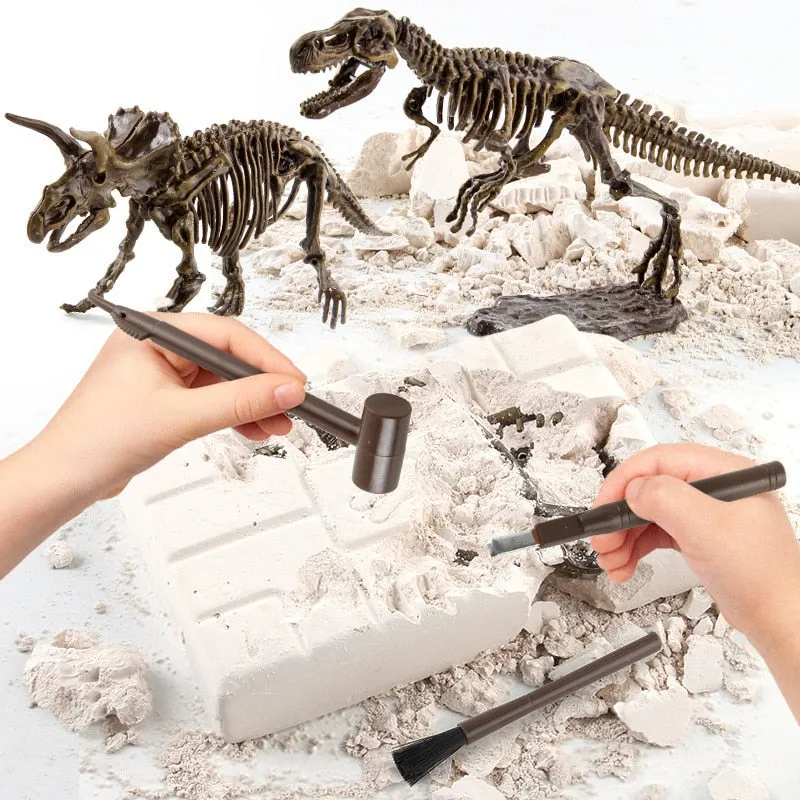 3D Dinosaur Fossil Excavation Kits Education Archeology Exquisite Toy Set Game Action Children Figure Skeleton Model