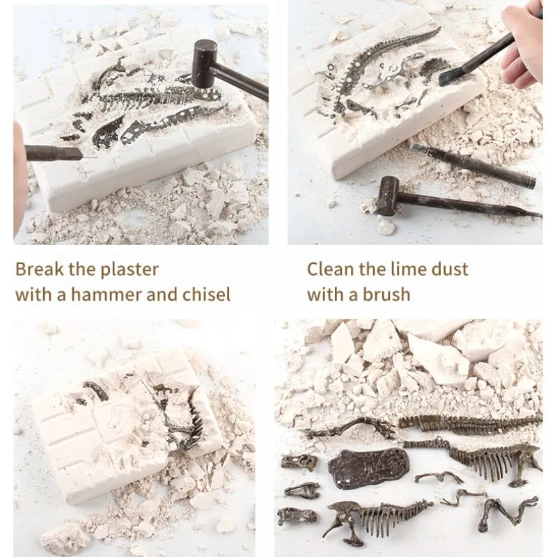3D Dinosaur Fossil Excavation Kits Education Archeology Exquisite Toy Set Game Action Children Figure Skeleton Model