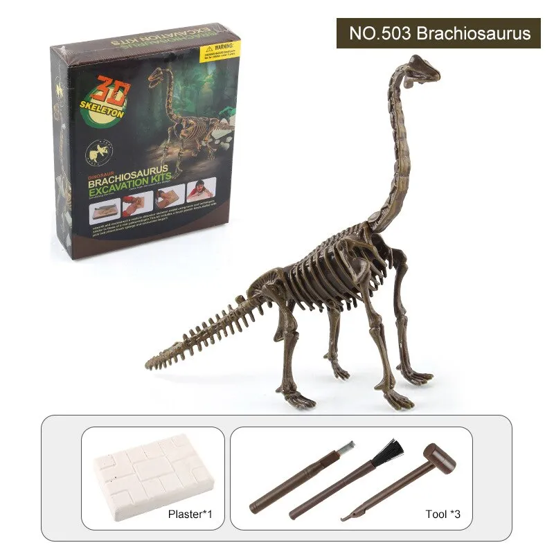 3D Dinosaur Fossil Excavation Kits Education Archeology Exquisite Toy Set Game Action Children Figure Skeleton Model