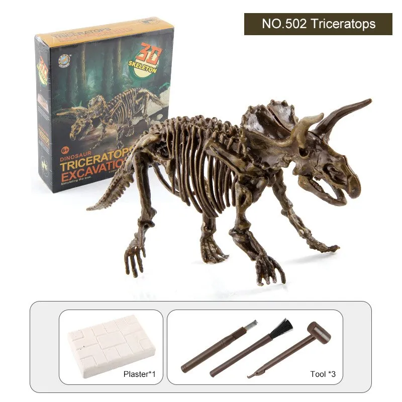 3D Dinosaur Fossil Excavation Kits Education Archeology Exquisite Toy Set Game Action Children Figure Skeleton Model