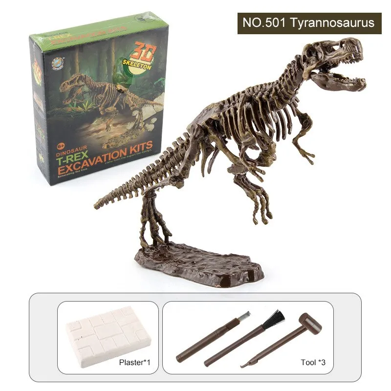 3D Dinosaur Fossil Excavation Kits Education Archeology Exquisite Toy Set Game Action Children Figure Skeleton Model