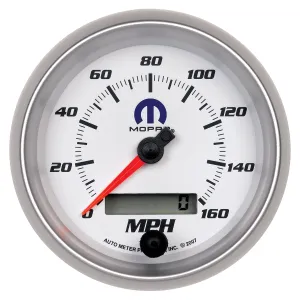 AutoMeter 880036 GAUGE; SPEEDOMETER; 3 3/8in.; 160MPH; ELEC. PROGRAMMABLE; WHITE; MOPAR