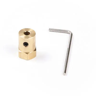 Brass Motor Shaft Hexagon HEX Coupler Robot Car Wheel 3/4/5/6/7mm Shaft Diameter