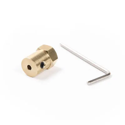 Brass Motor Shaft Hexagon HEX Coupler Robot Car Wheel 3/4/5/6/7mm Shaft Diameter
