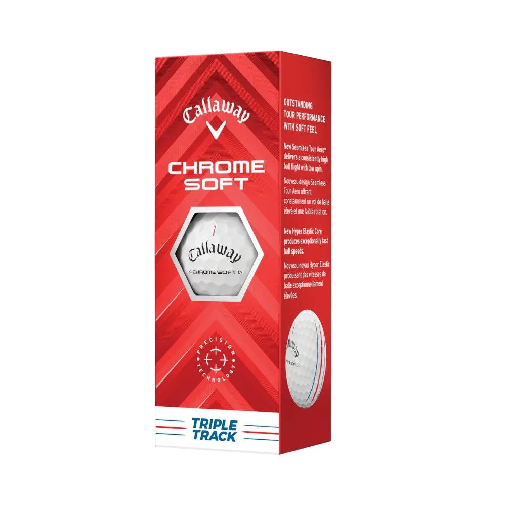 Callaway Golf Chrome Soft Triple Track Golf Balls 2024 - White
