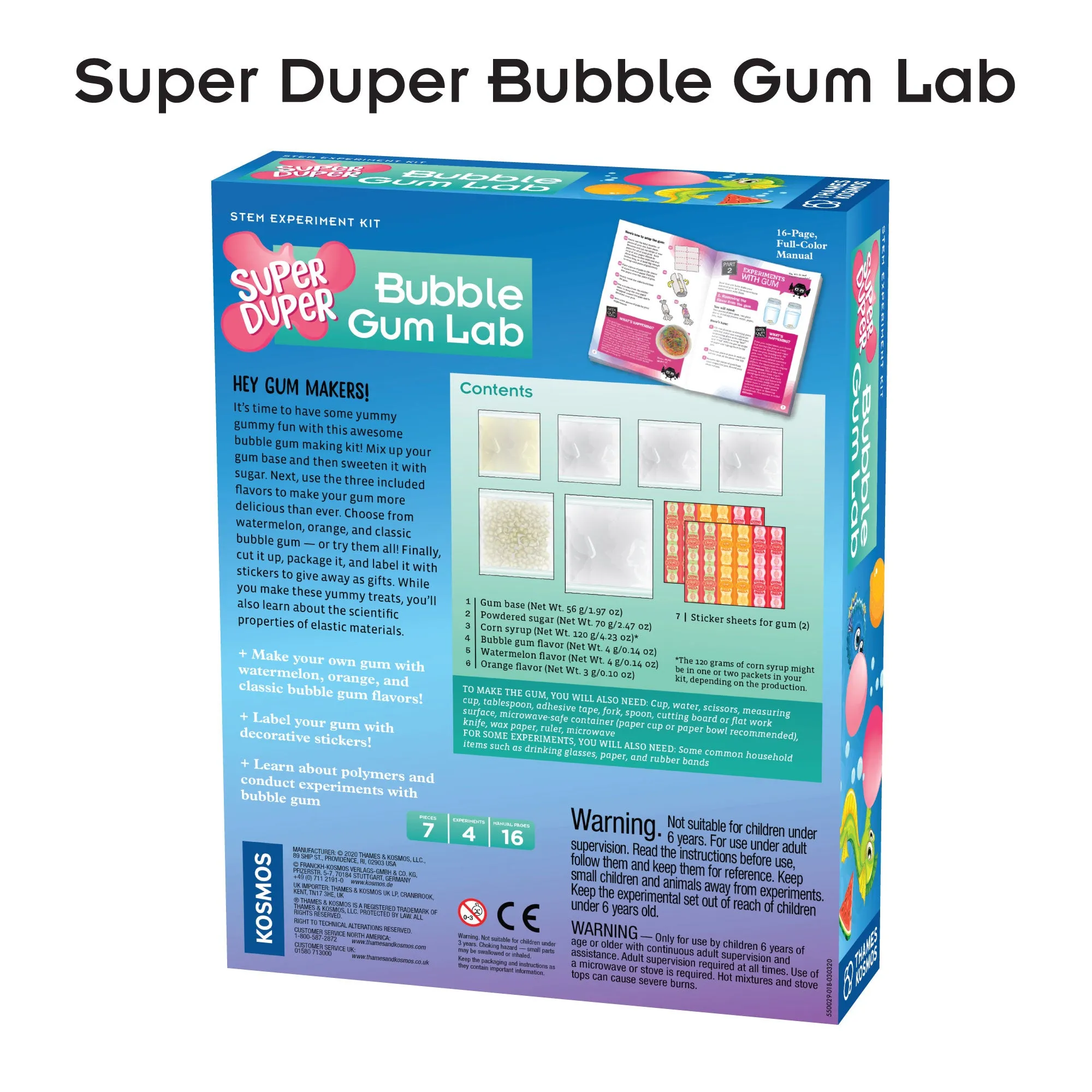 Candy Science Experiment Kits. Two-Pack: Gummy Candy Lab & Super Duper Bubble Gum Lab