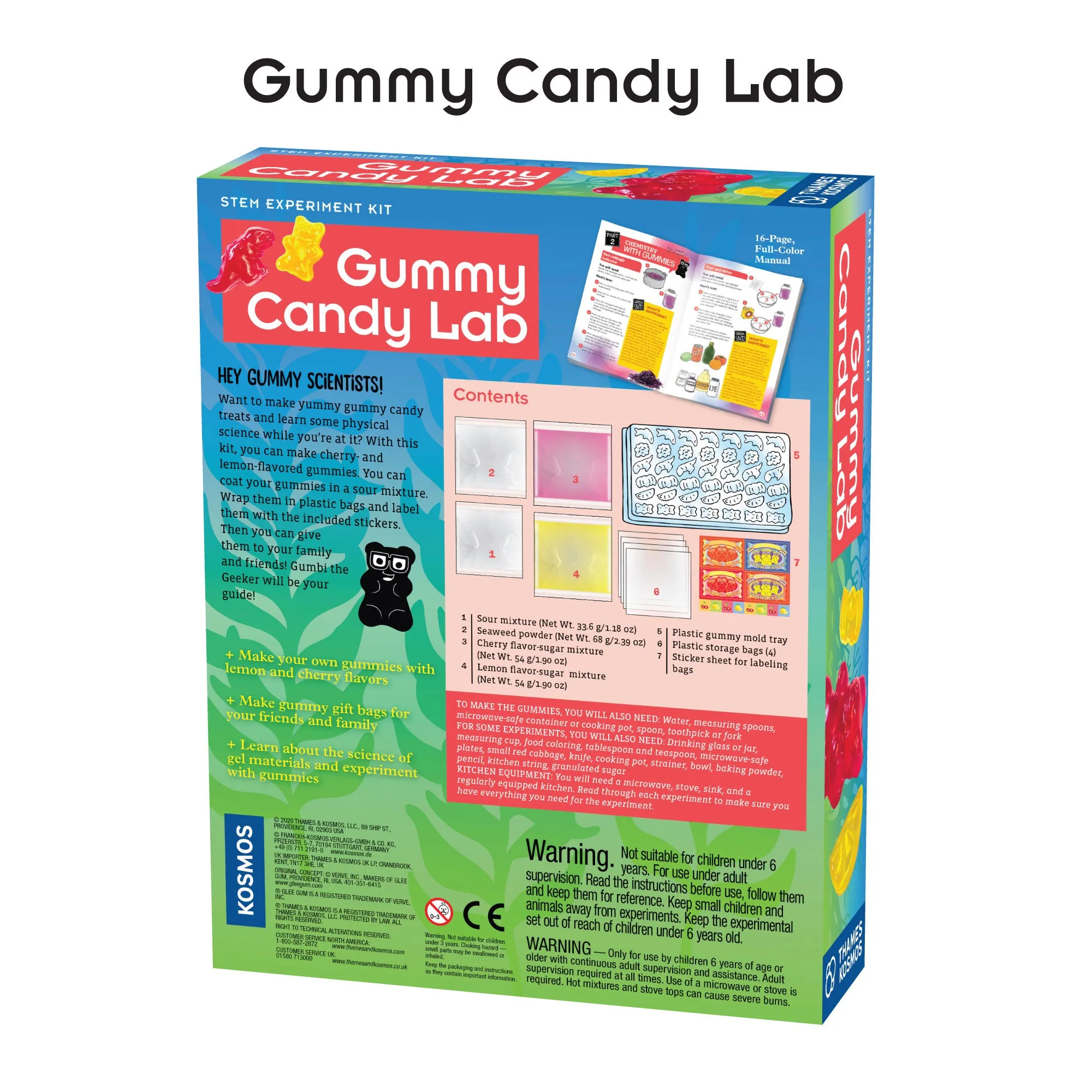 Candy Science Experiment Kits. Two-Pack: Gummy Candy Lab & Super Duper Bubble Gum Lab
