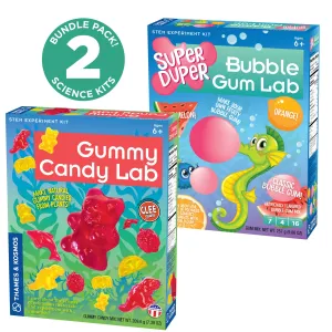 Candy Science Experiment Kits. Two-Pack: Gummy Candy Lab & Super Duper Bubble Gum Lab