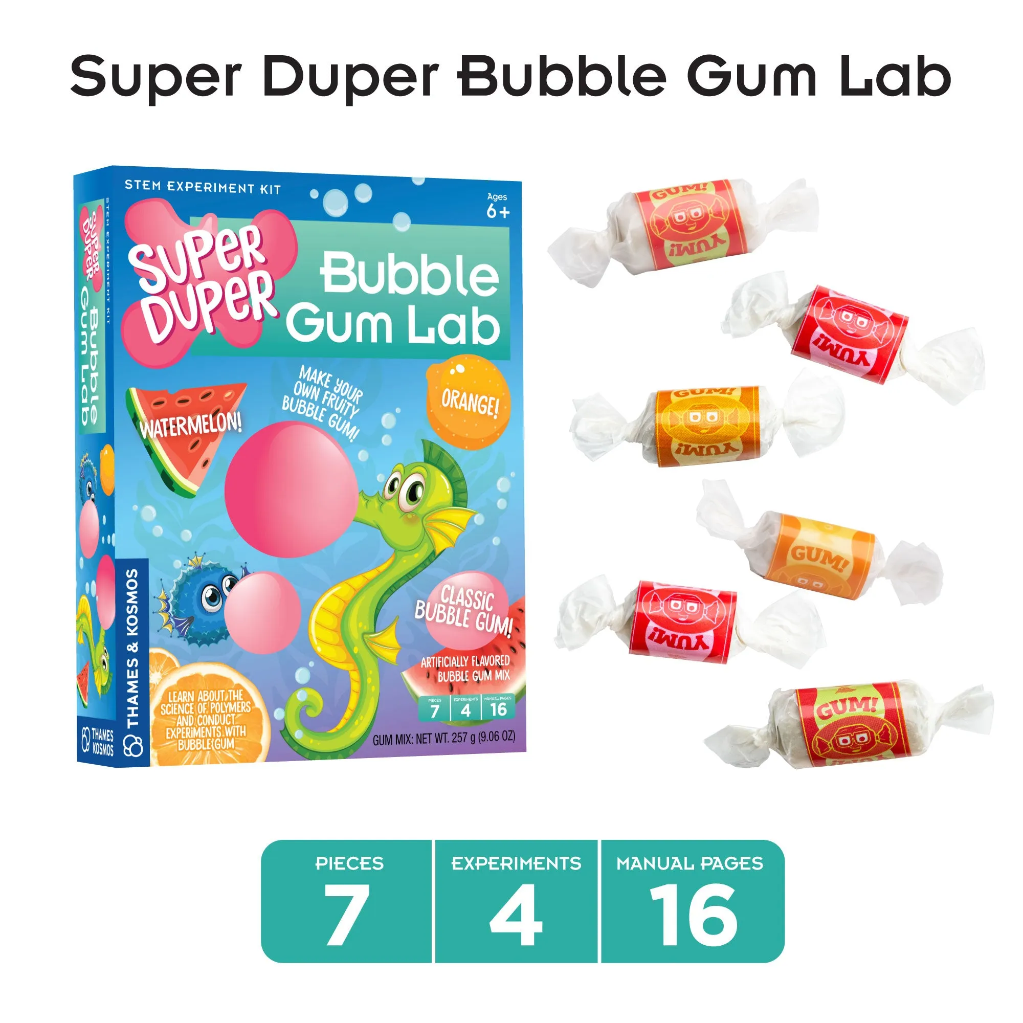 Candy Science Experiment Kits. Two-Pack: Gummy Candy Lab & Super Duper Bubble Gum Lab