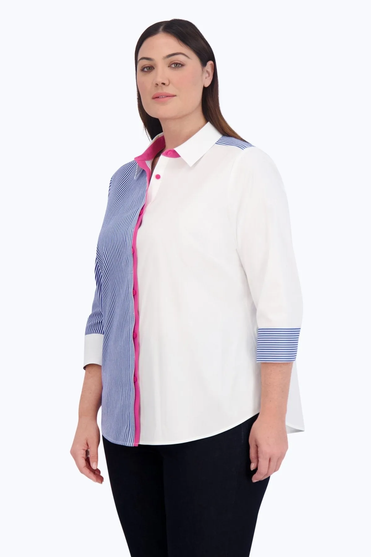 Charlie Plus Stretch No Iron Colorblock Stripe Shirt