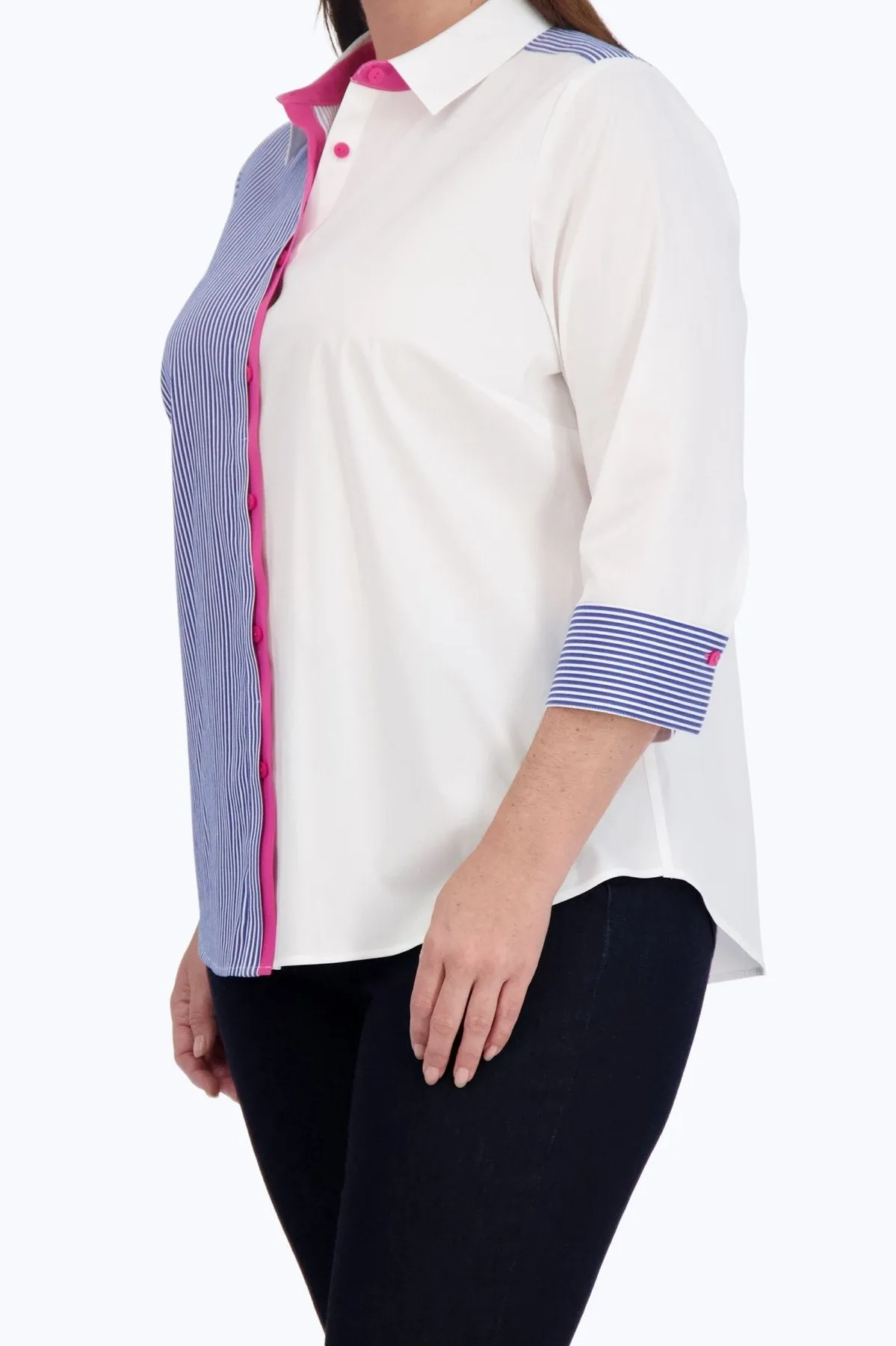 Charlie Plus Stretch No Iron Colorblock Stripe Shirt