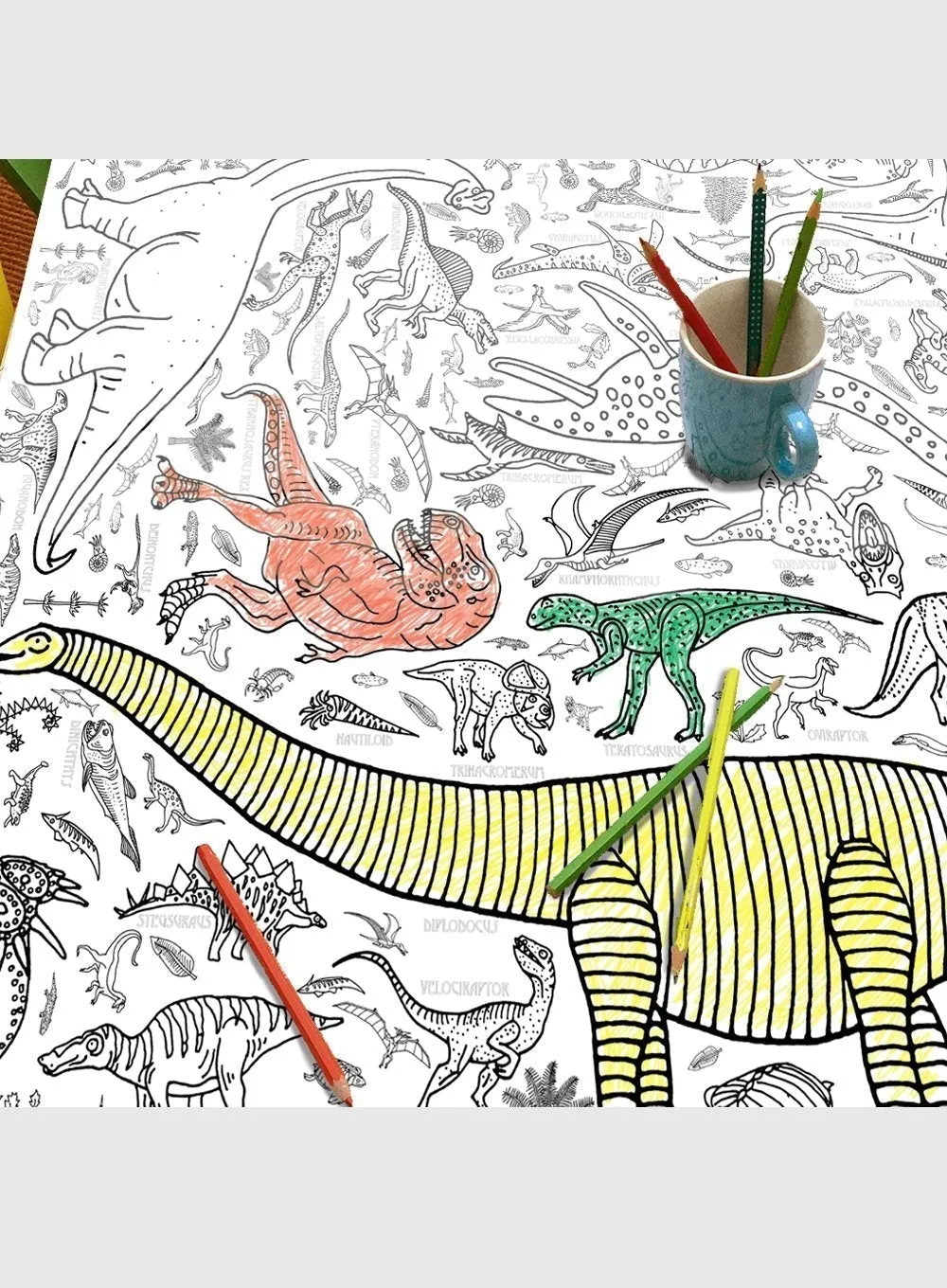 Colour-In Giant Dinosaur Poster/Tablecloth