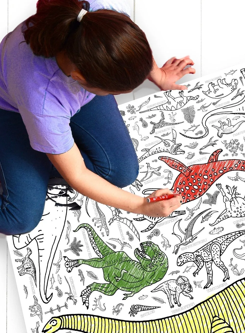 Colour-In Giant Dinosaur Poster/Tablecloth