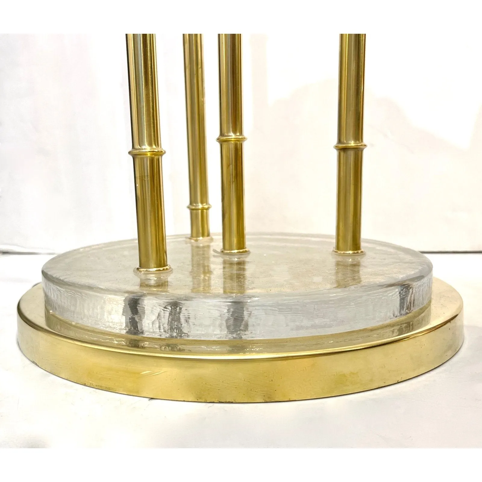 Contemporary Italian Art Deco 7-Leaf Palm Tree Organic Modern Brass Floor Lamp