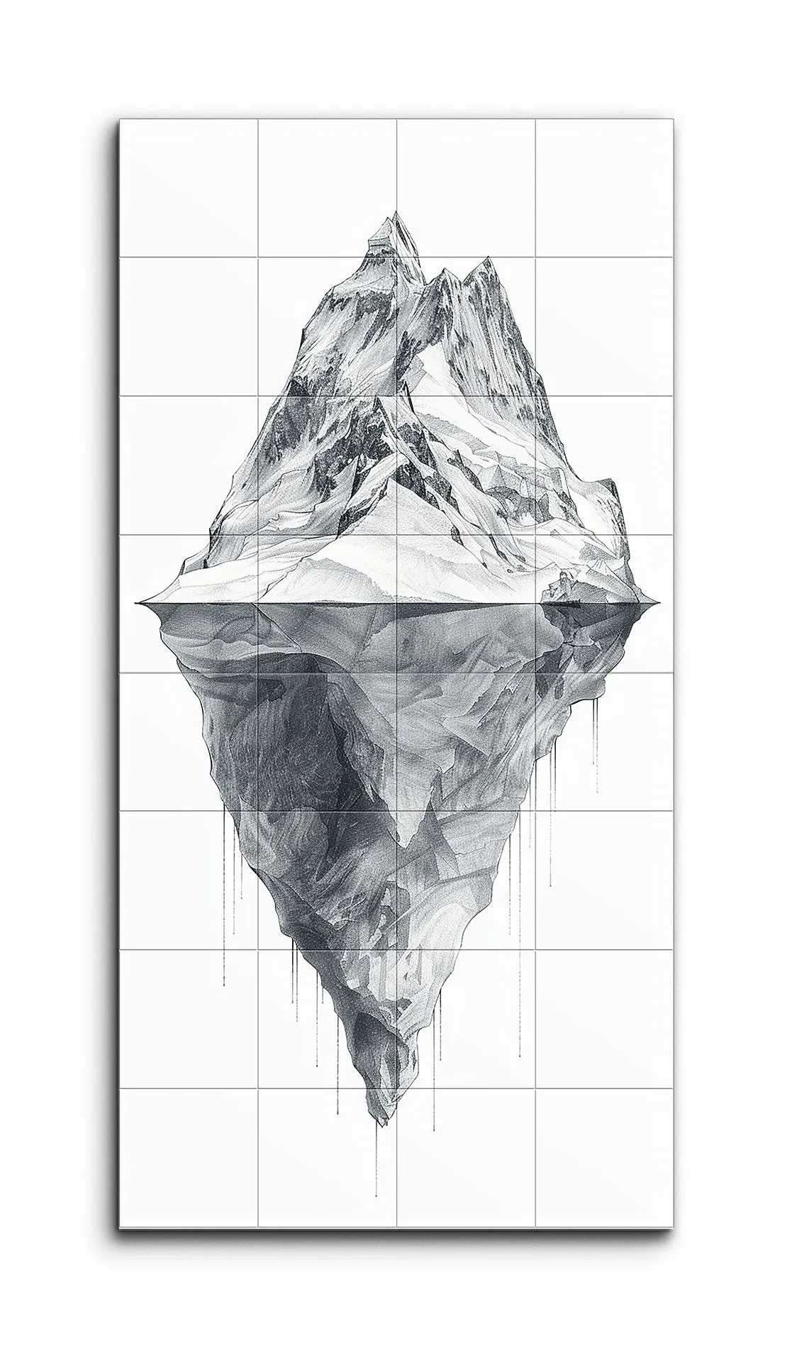 Crystalline Depths: Iceberg in Monochrome