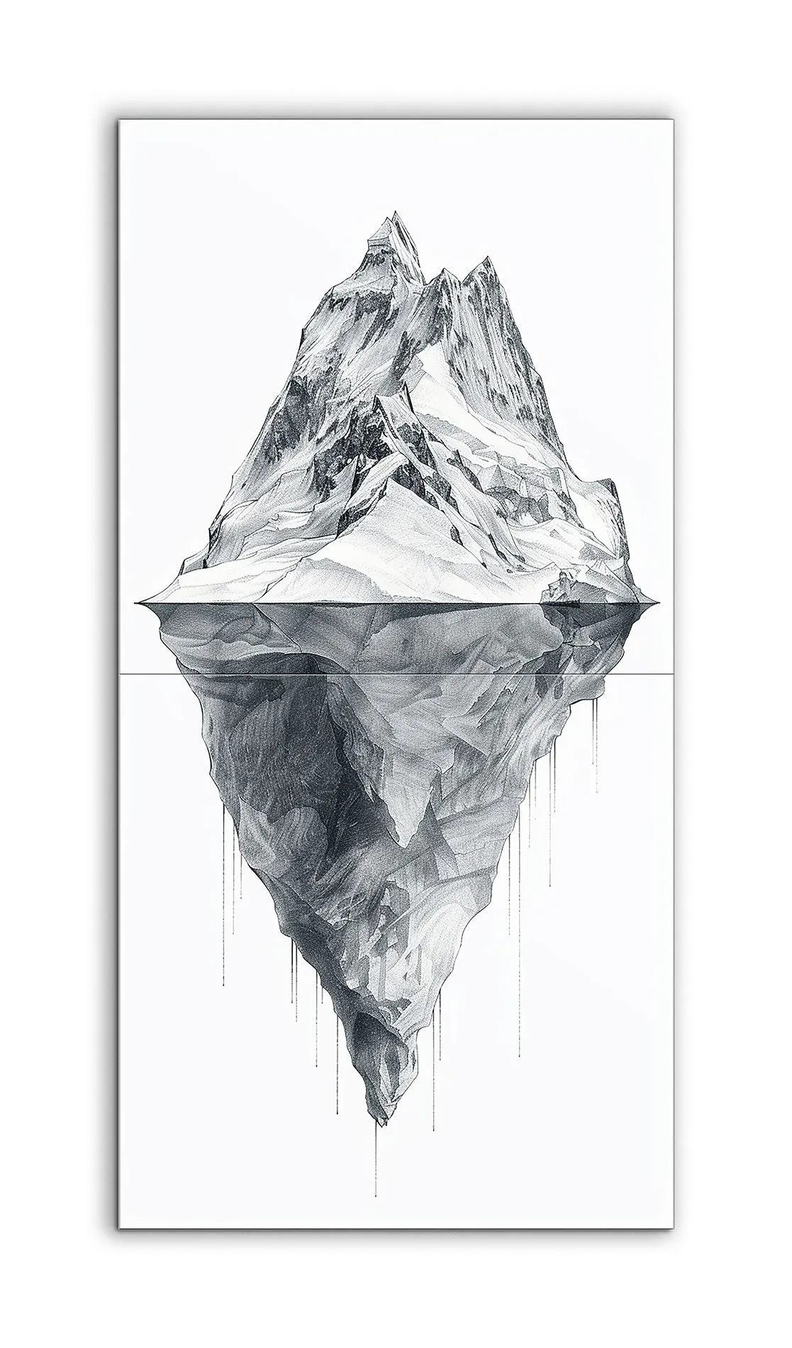 Crystalline Depths: Iceberg in Monochrome
