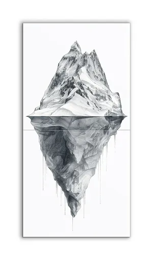 Crystalline Depths: Iceberg in Monochrome