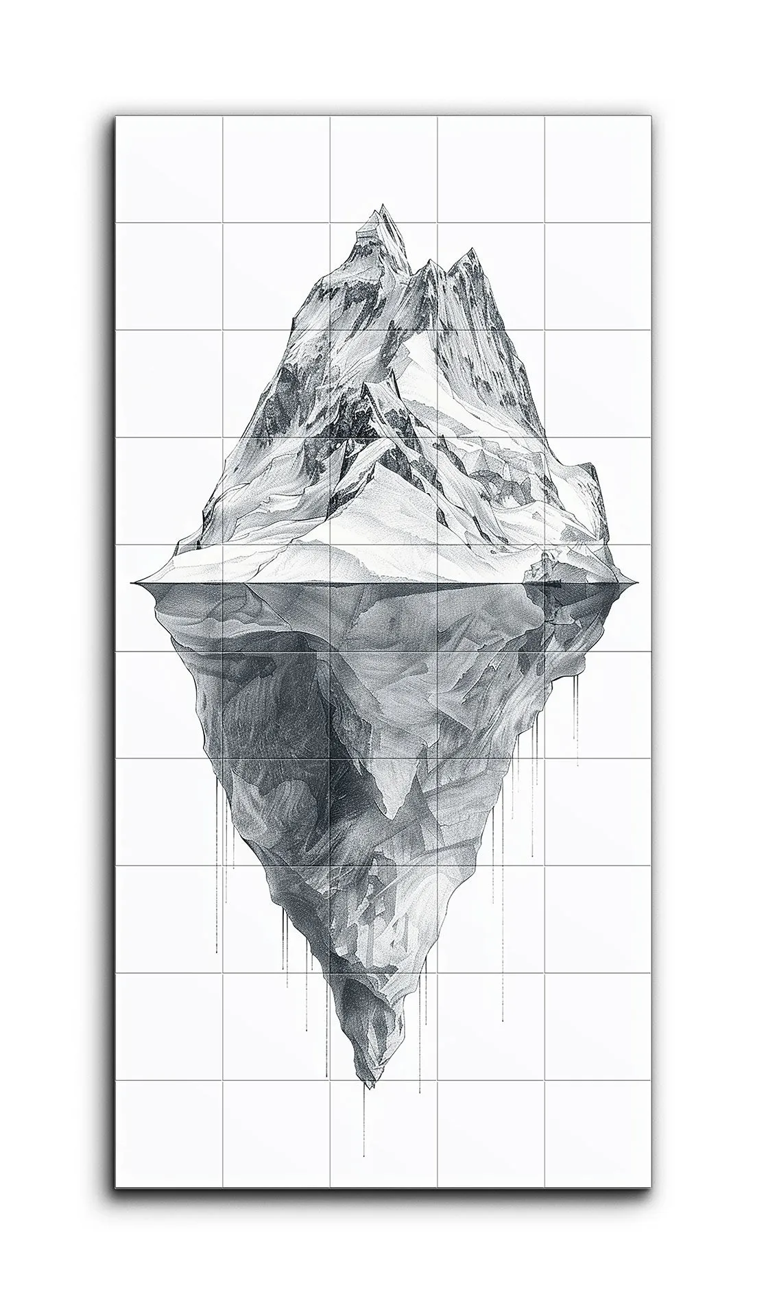 Crystalline Depths: Iceberg in Monochrome