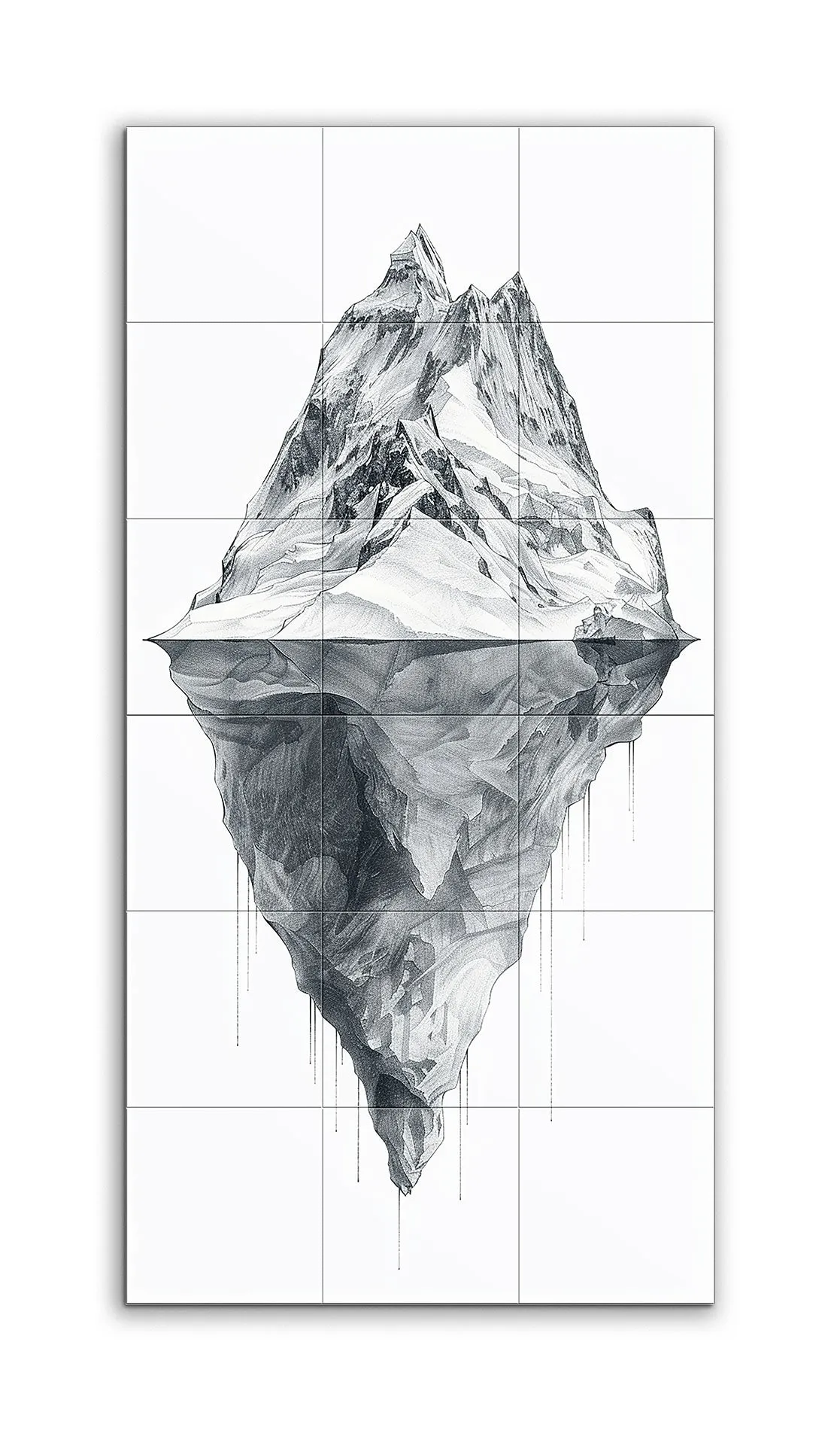 Crystalline Depths: Iceberg in Monochrome