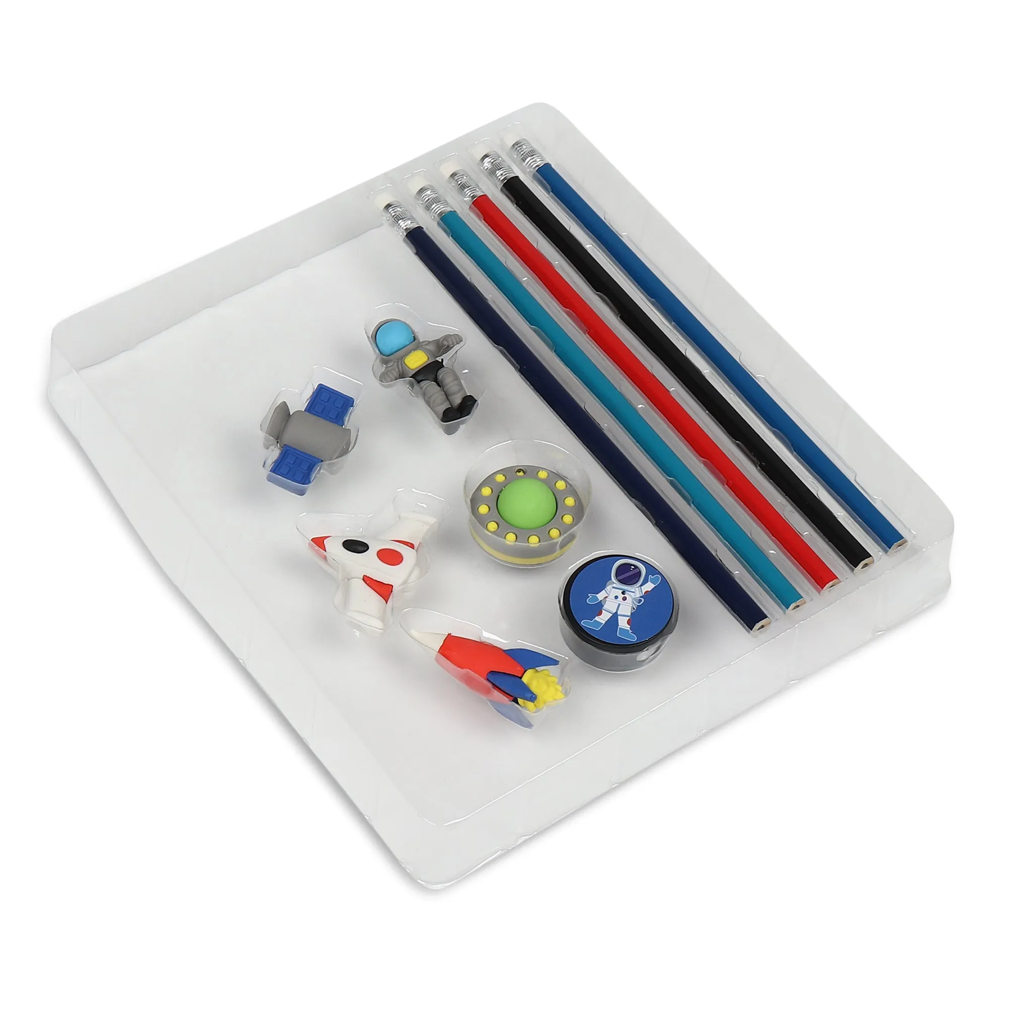 Cute Little Space Station Pencils & Eraser Set (Pack Of 1)