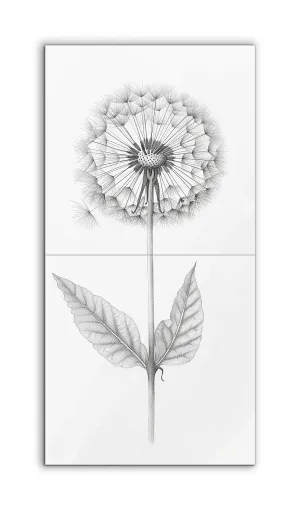 Dandelion Dreams: Monochrome Botanical Art