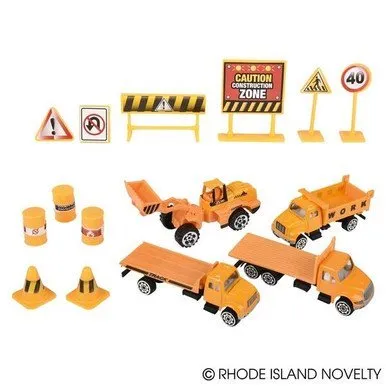 Diecast Construction Vehicles Play Set (15pc Set)