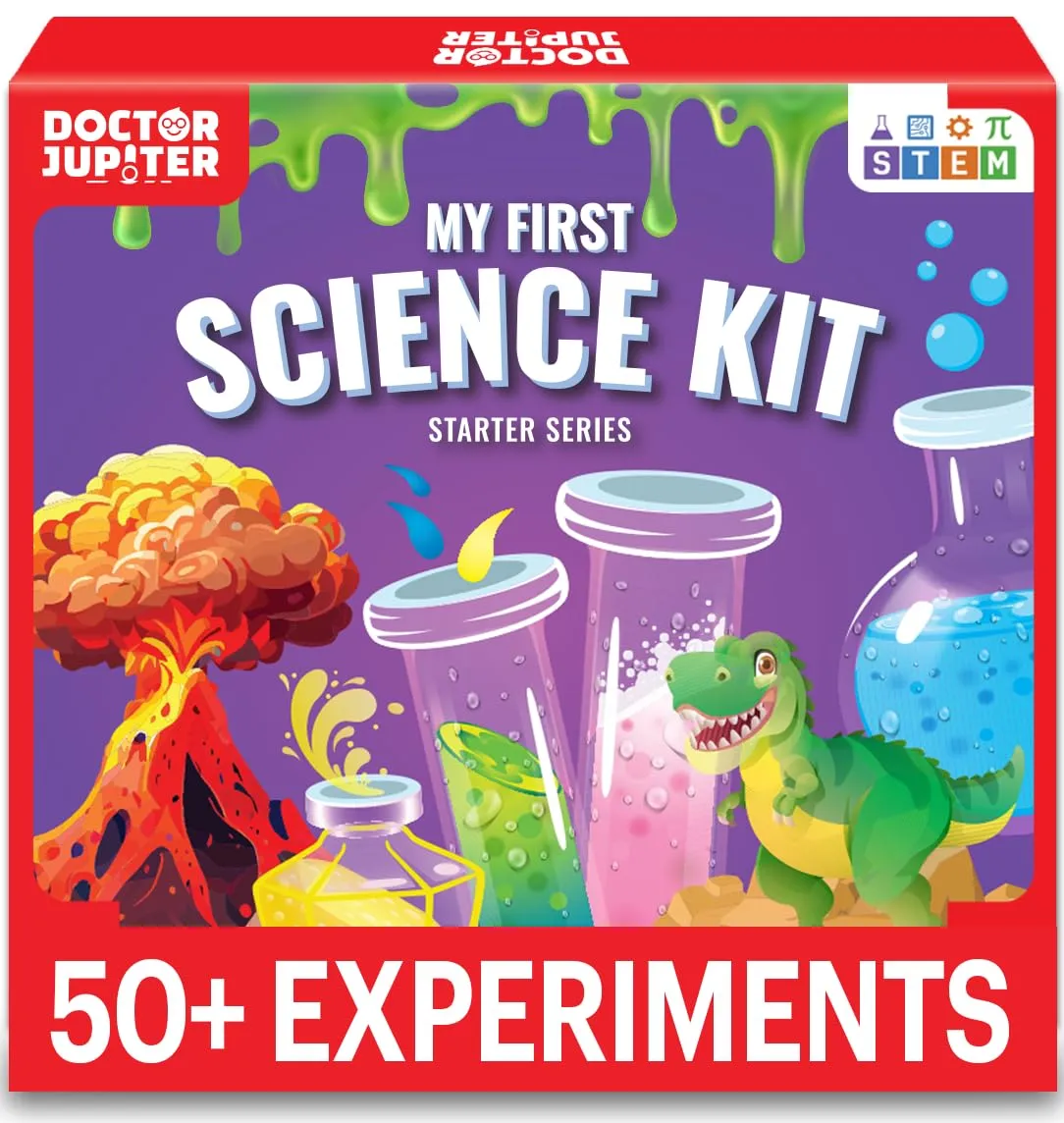 Doctor Jupiter My First Science Kit for Kids Ages 4-5-6-7-8-9-10-11-12 | Birthday Gift Ideas for 4  Year Old Boys & Girls | STEM Learning & Educational Toys | 50  Experiments Starter Science Series