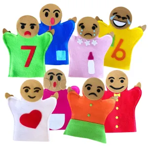 Felt Hand Puppet Set: Emotions 8pc