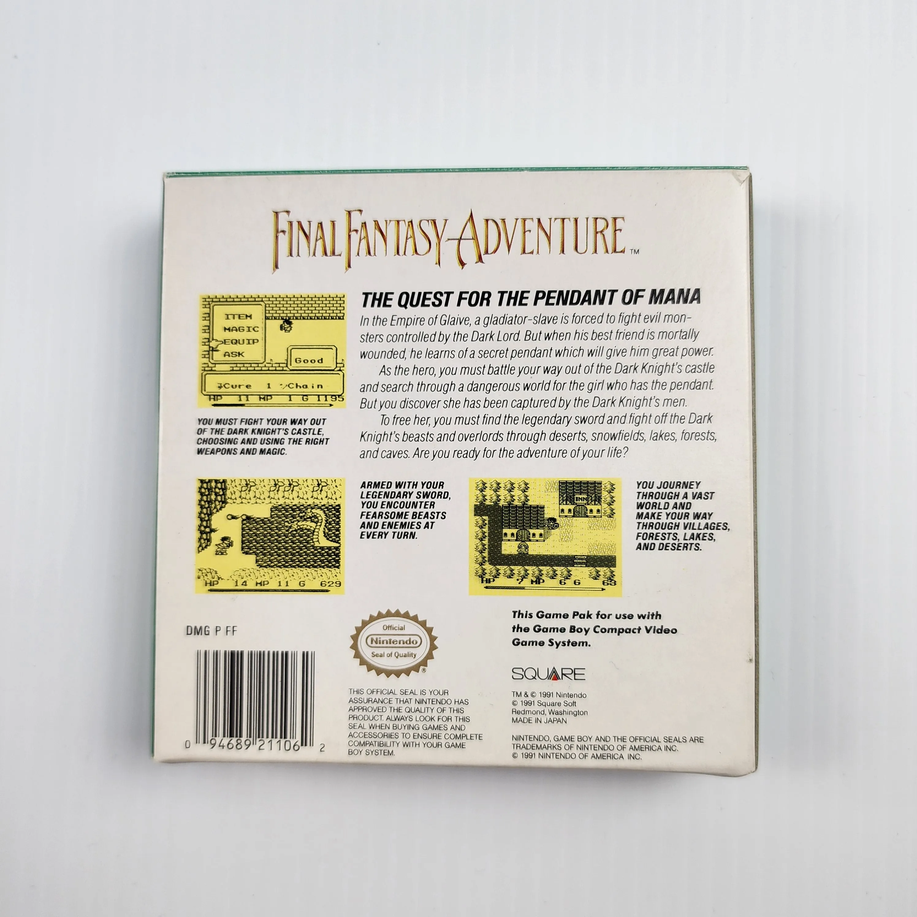 Final Fantasy Adventure - Gameboy Game - CIB - Complete in Box - Near Mint!