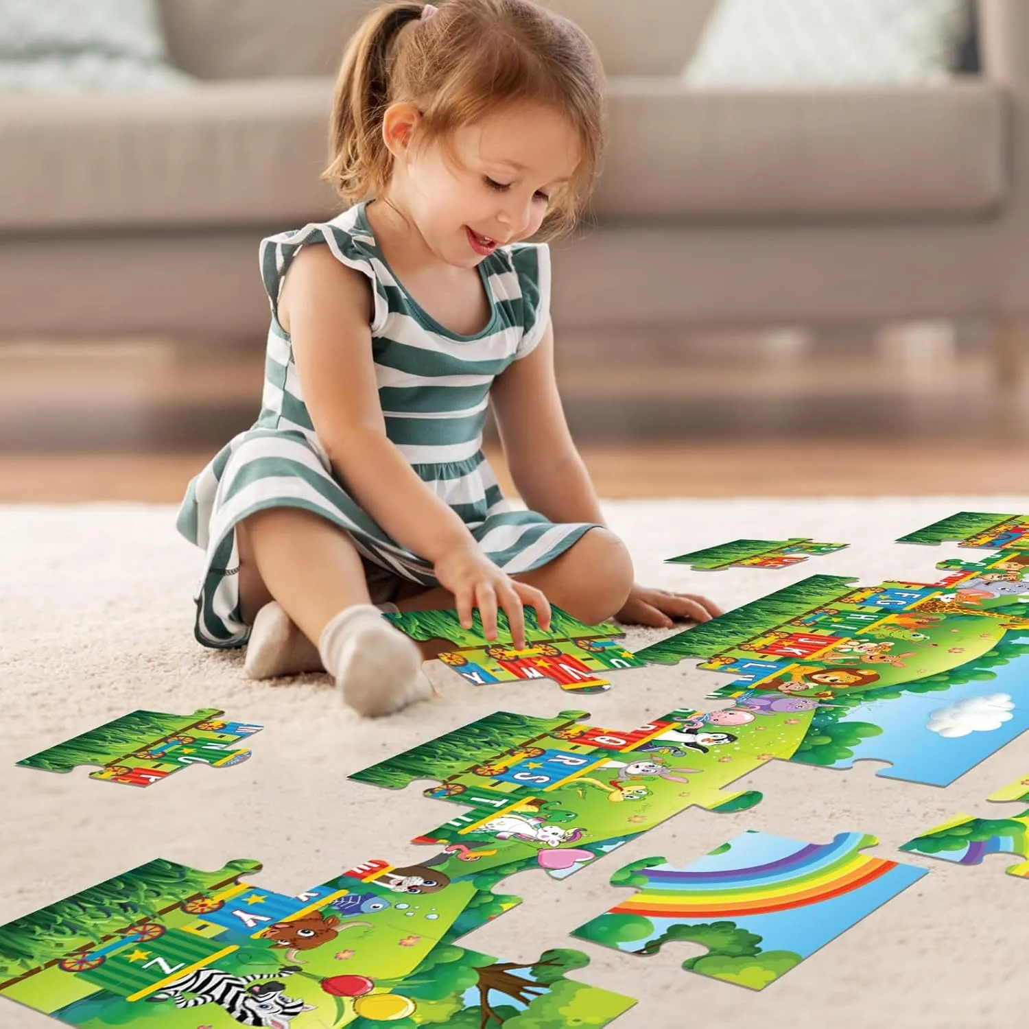 FLO Toys 6 Feet Puzzle Alphabet Floor Puzzle For Kids Ages 2 