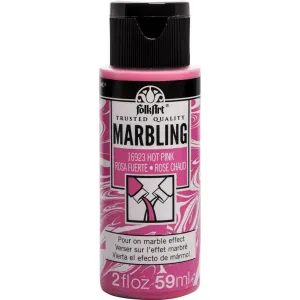 Folkart Marbling Paint Water-Based Hot Pink Color 59Ml
