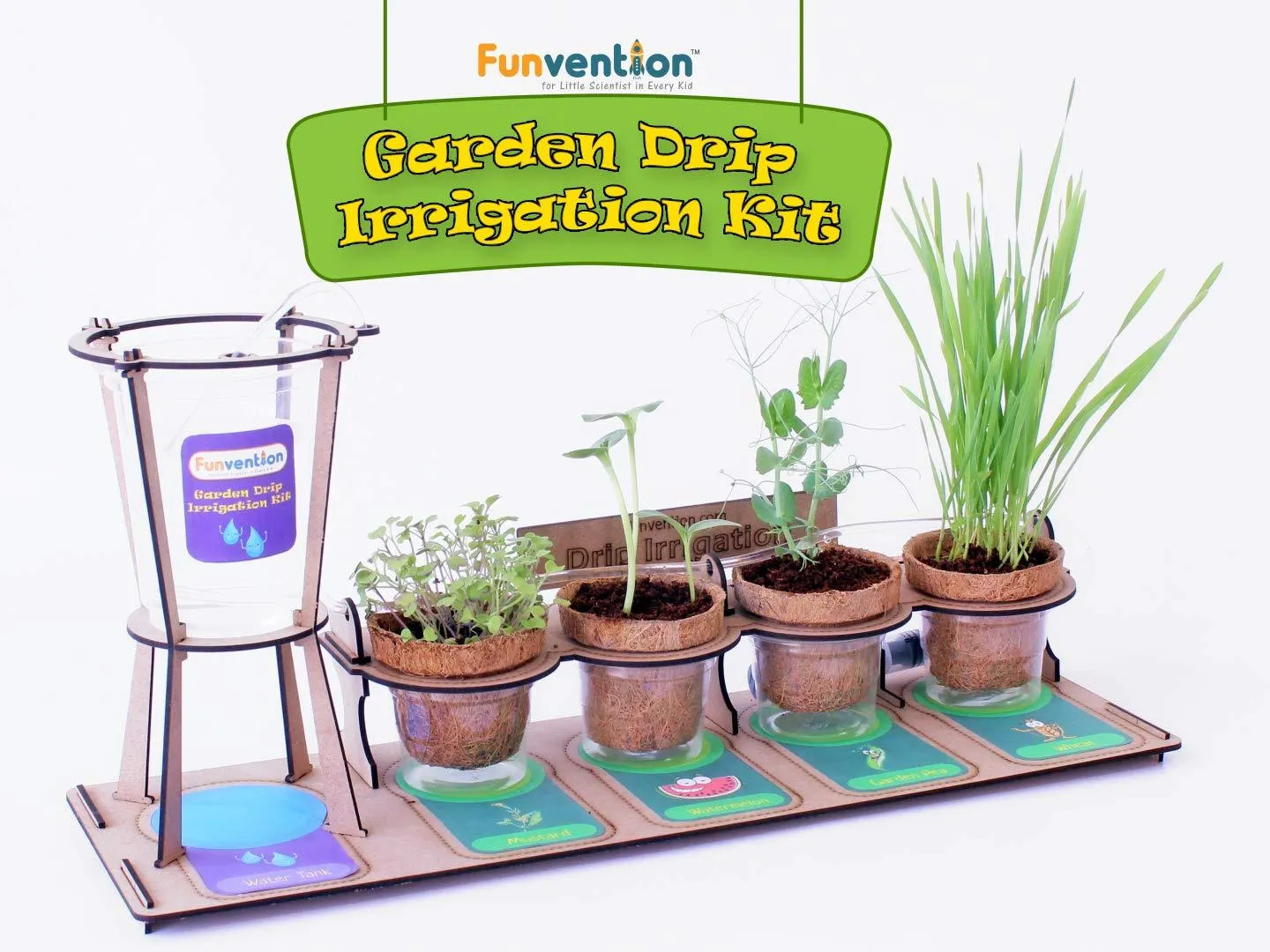 Funvention Garden Drip Irrigation Kit - Build, Plant, Grow, Harvest Water Saving Concept - STEM Learning Kit