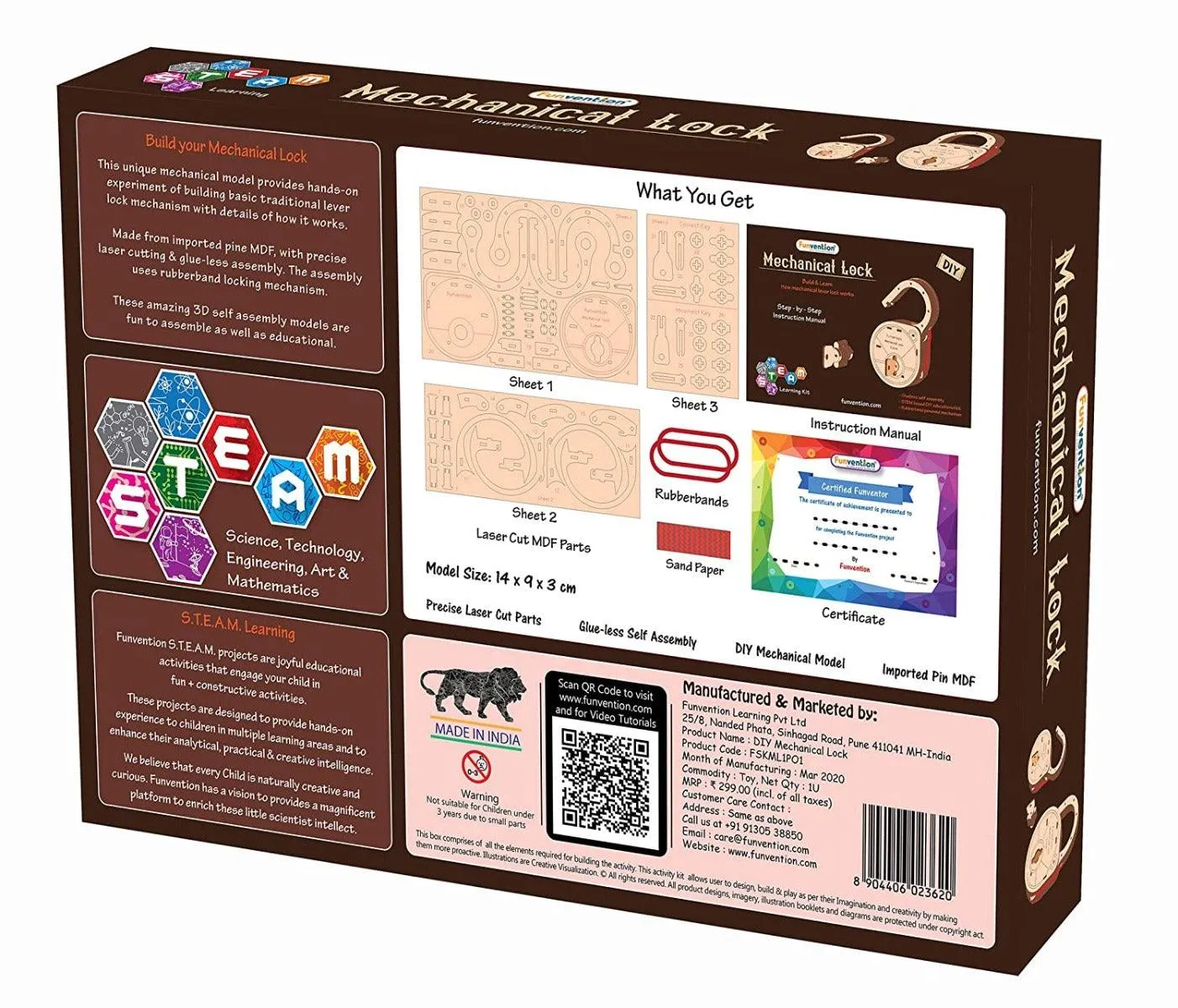 Funvention Mechanical Lock - DIY STEM base learning Utility kit