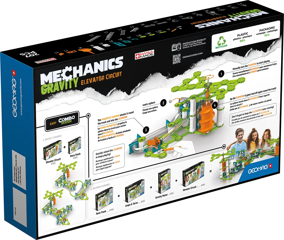 Geomag 765 Mechanics Gravity Elevator Circuit 207 pcs