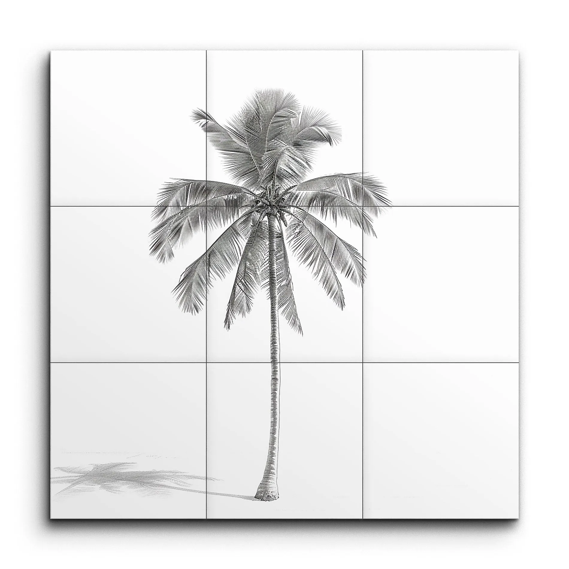 Grayscale Elegance: Single Palm Tree Art