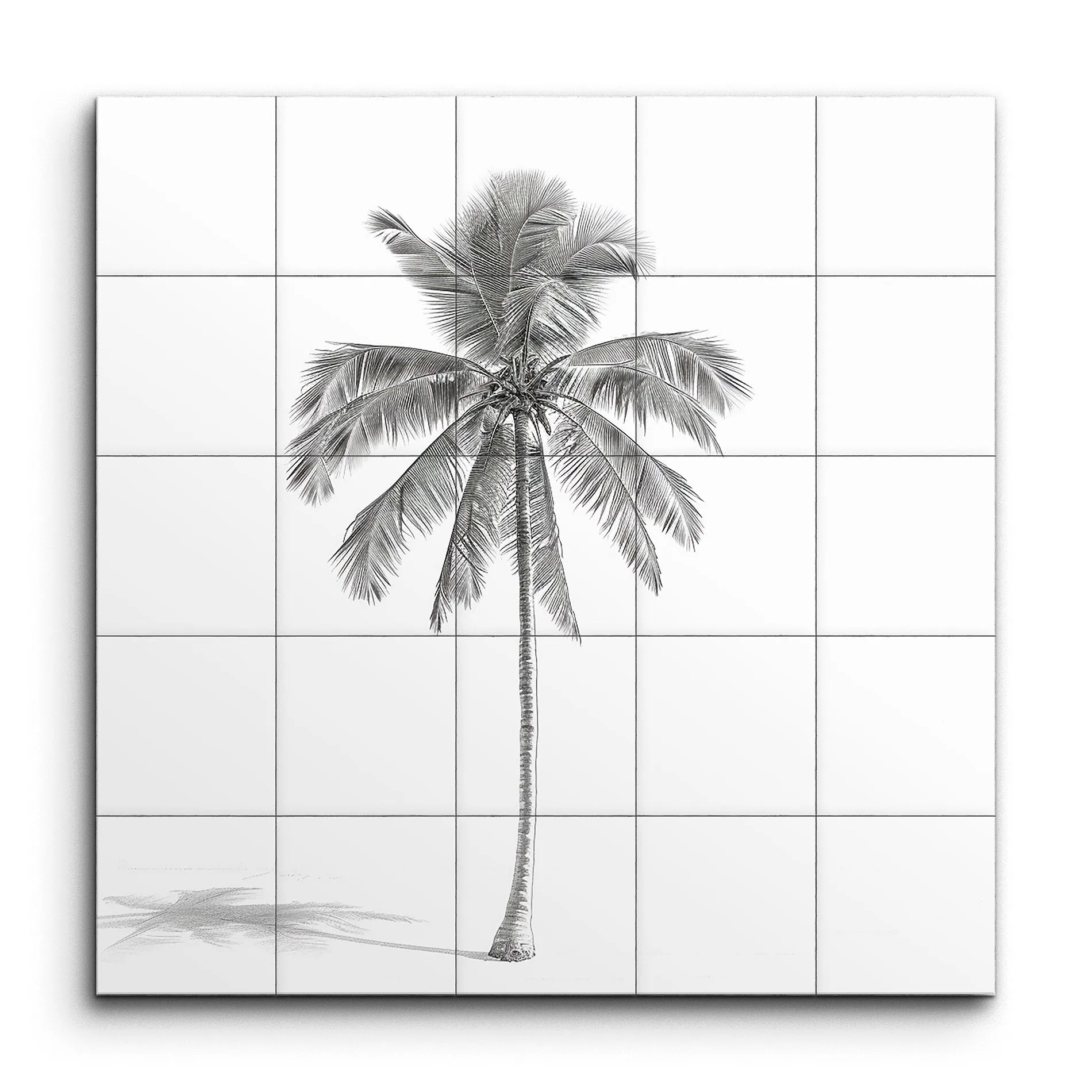 Grayscale Elegance: Single Palm Tree Art