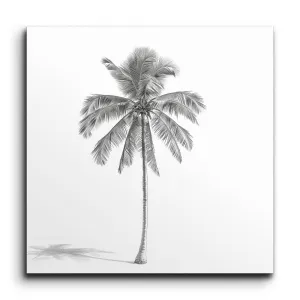Grayscale Elegance: Single Palm Tree Art