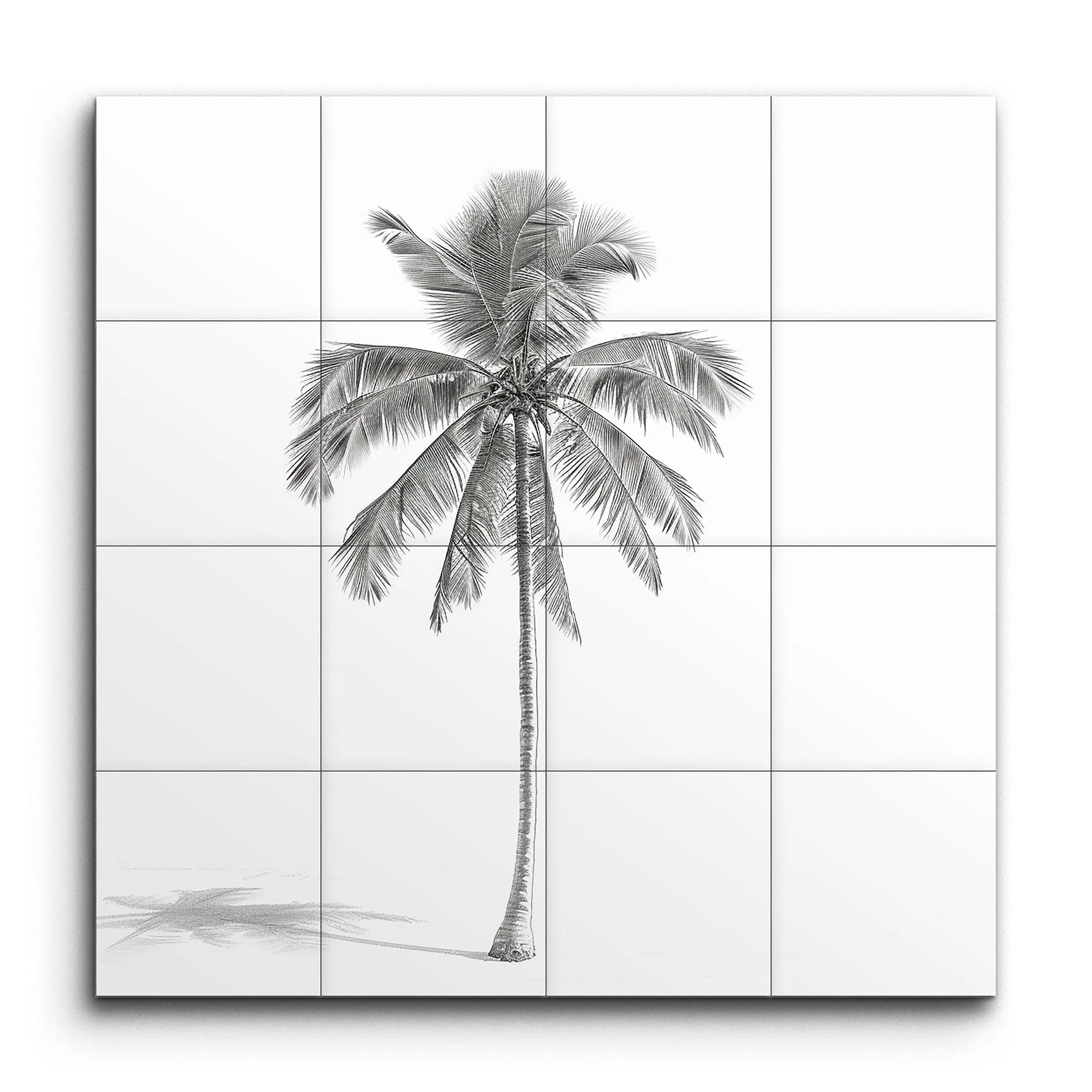 Grayscale Elegance: Single Palm Tree Art