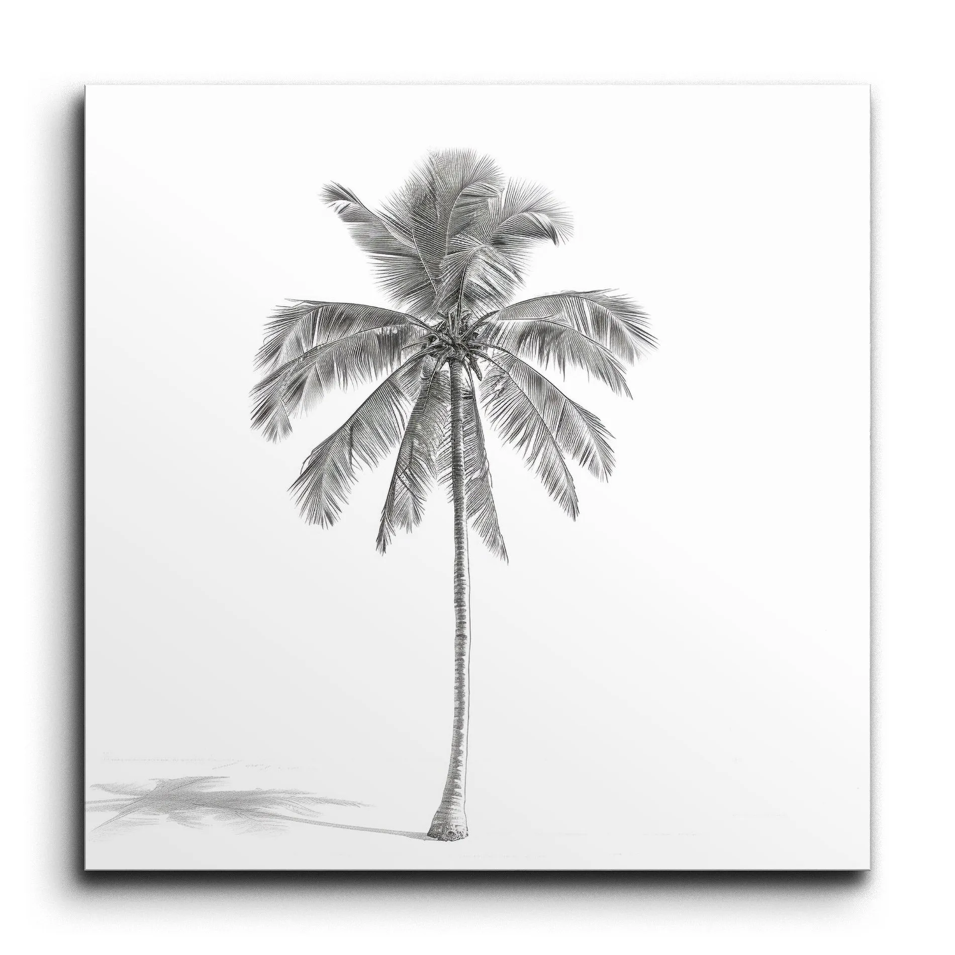 Grayscale Elegance: Single Palm Tree Art