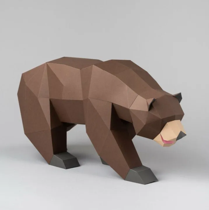 Grizzly Brown Bear Paper DIY Kit