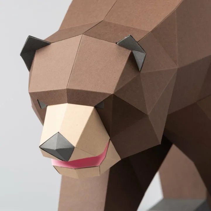 Grizzly Brown Bear Paper DIY Kit