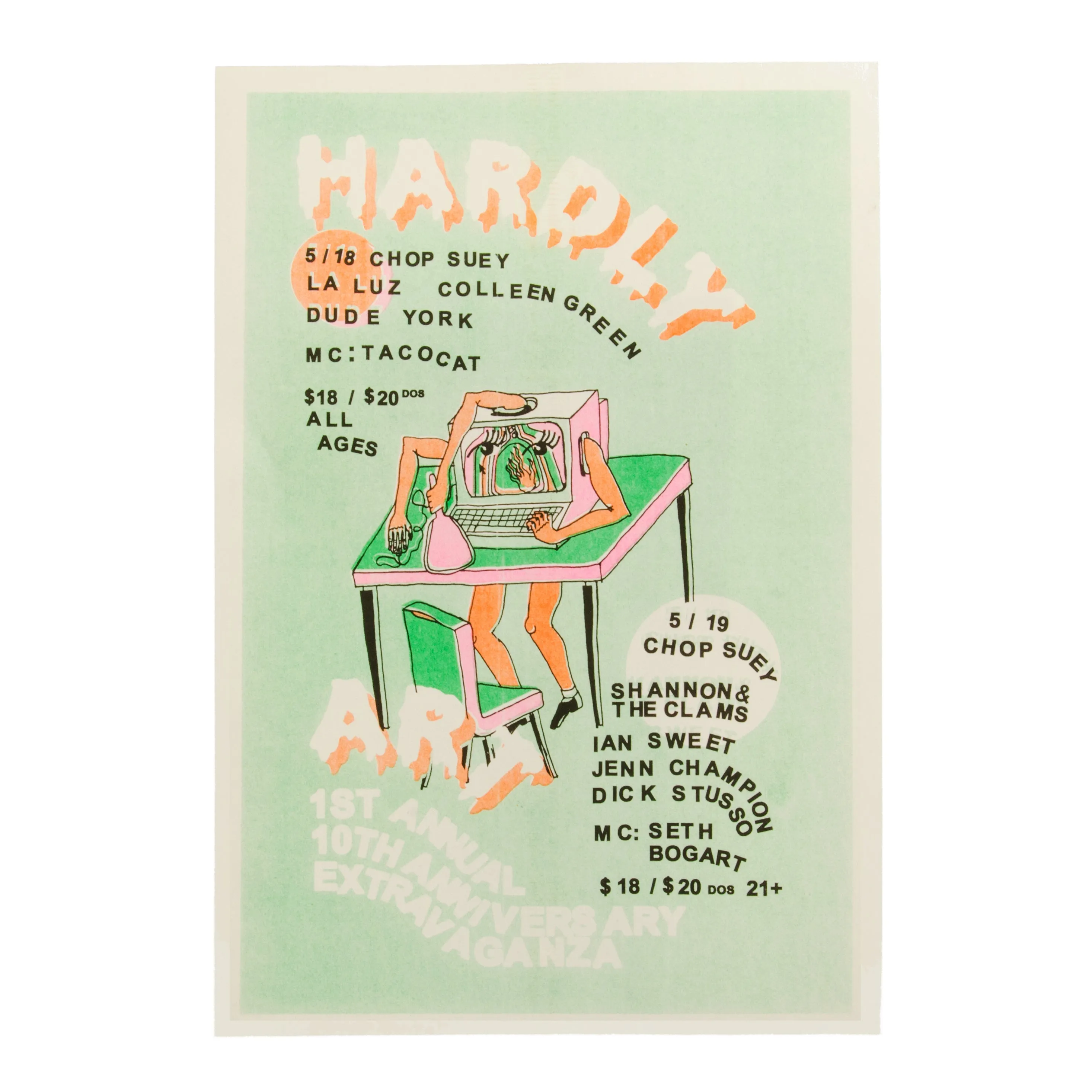 Hardly Art 10 Year Anniversary Show Poster