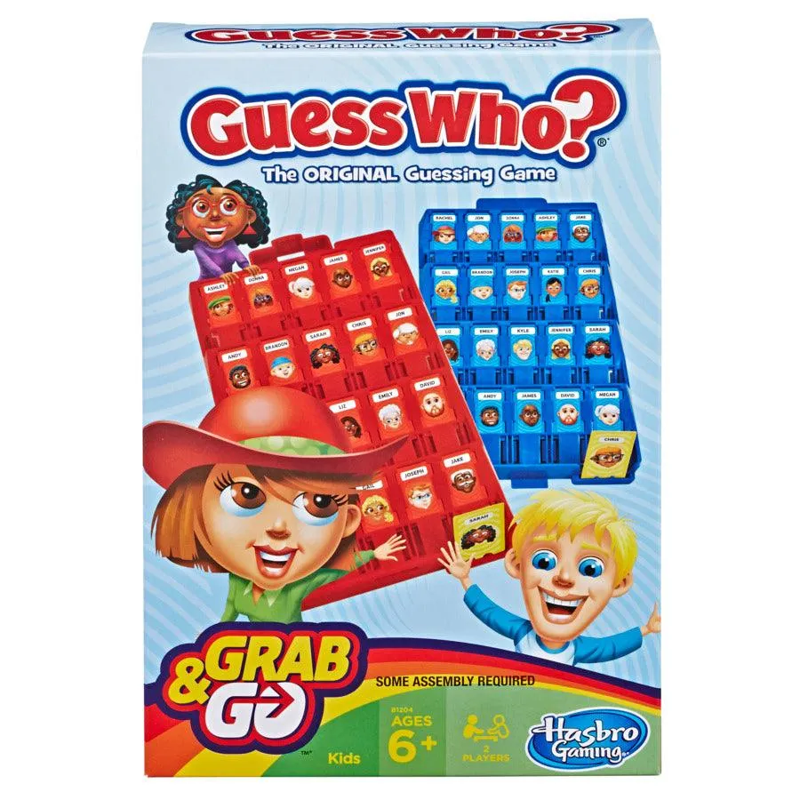 Hasbro Gaming Grab and Go Guess Who? Game for Kids Ages 6 and Up Portable 2 Player Game