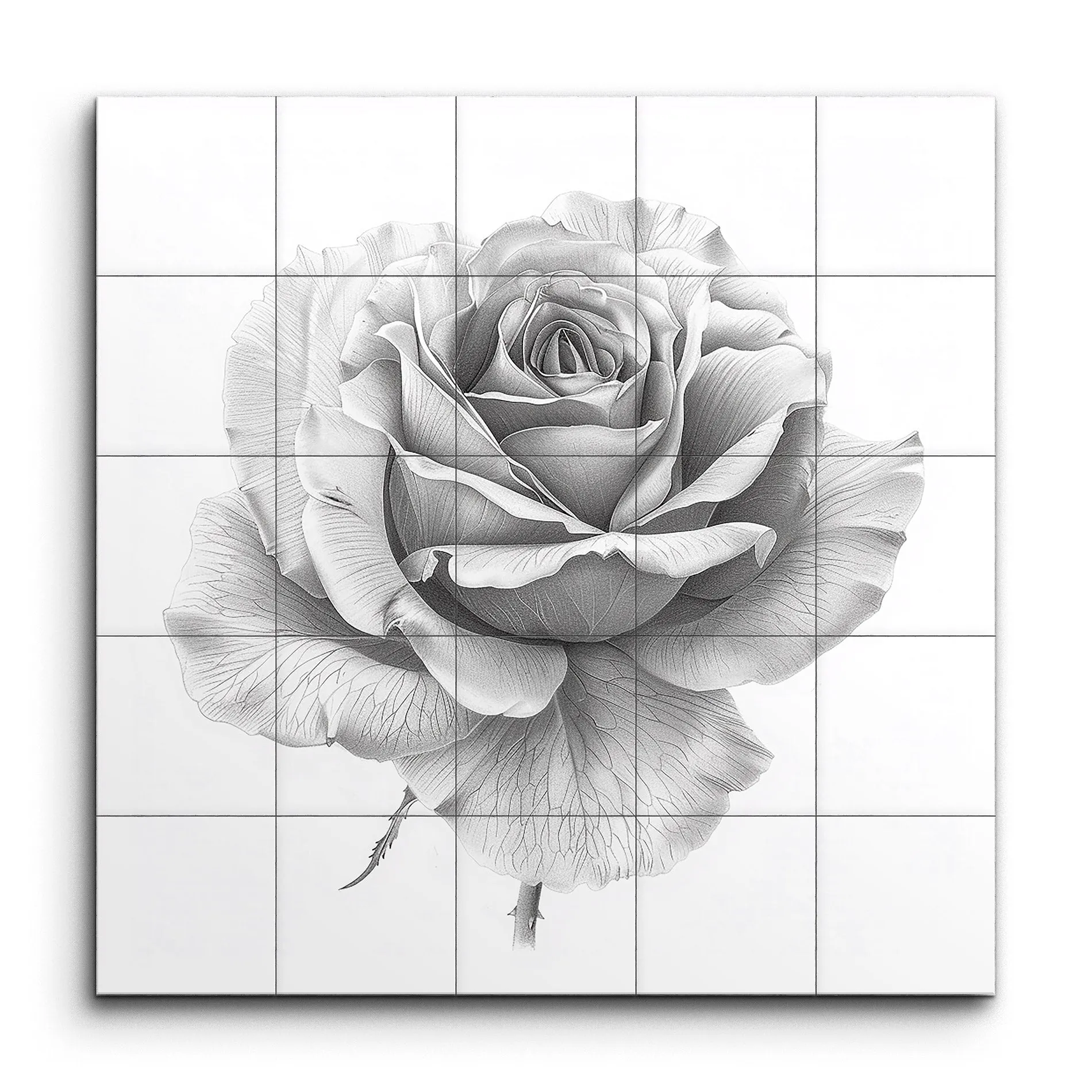 Hyper-Realistic Grayscale Rose Drawing