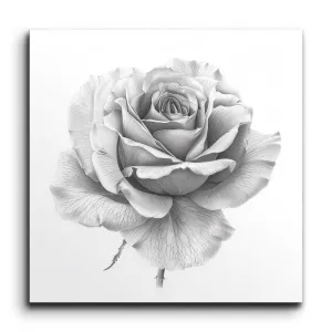 Hyper-Realistic Grayscale Rose Drawing