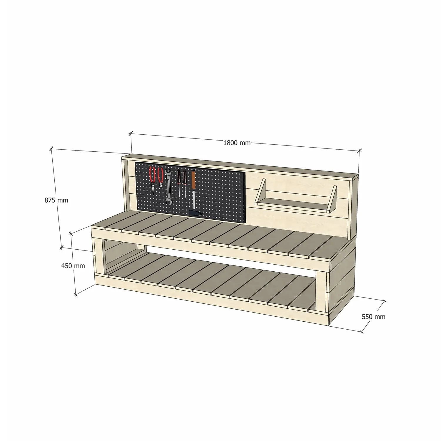 Kids' Wooden Workbenches - Best suited undercover