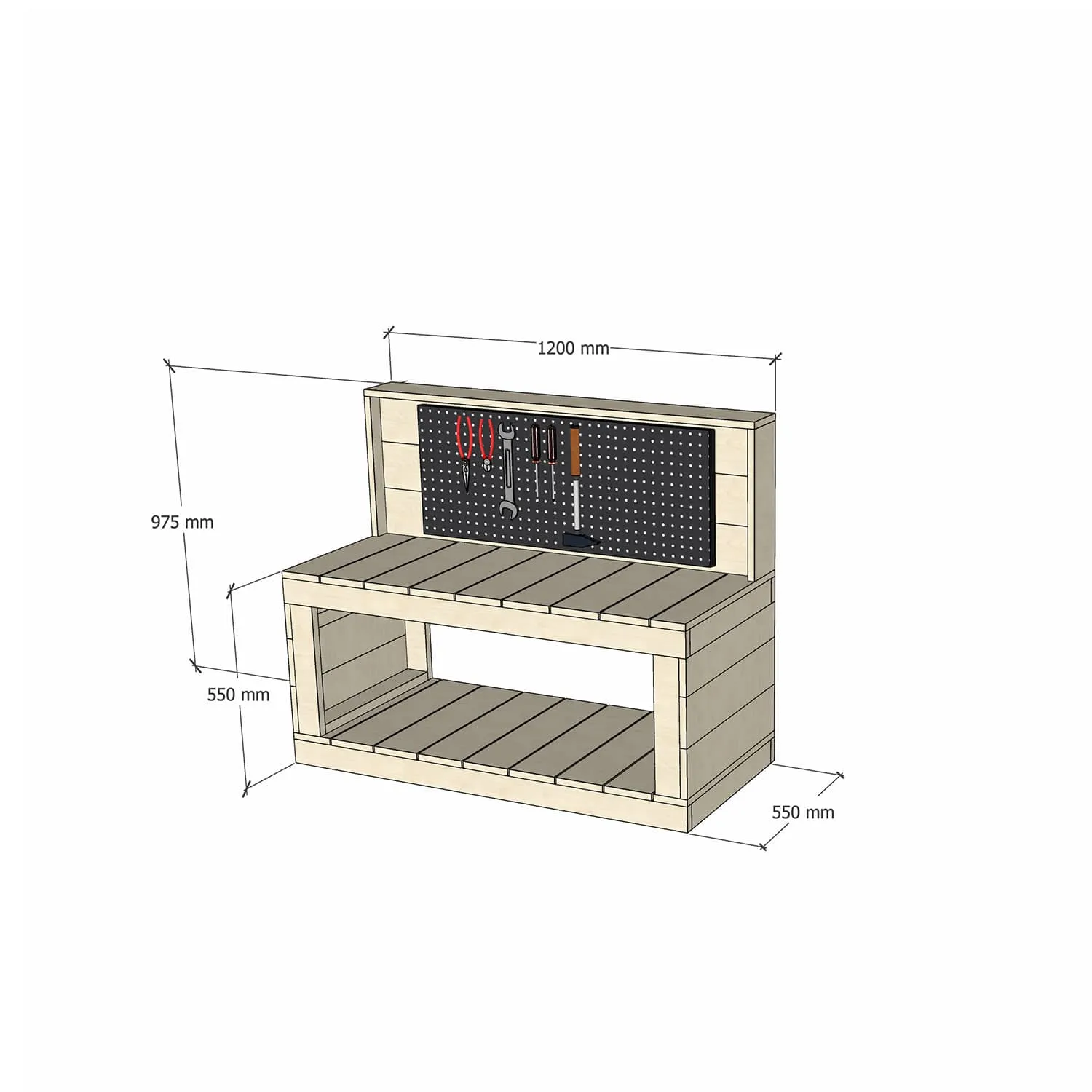 Kids' Wooden Workbenches - Best suited undercover