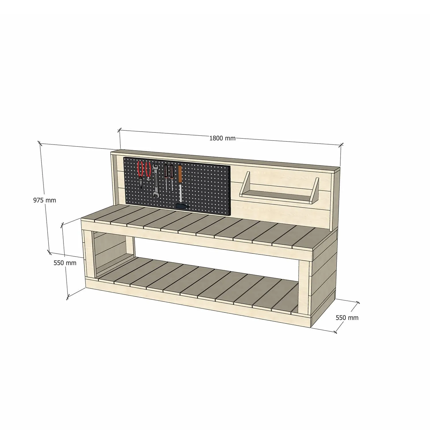 Kids' Wooden Workbenches - Best suited undercover